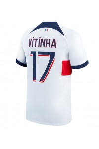 Paris Saint-Germain Vitinha #17 Jalkapallovaatteet Vieraspaita 2023-24 Lyhythihainen